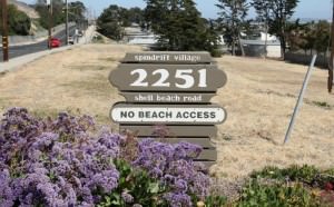 2251 Shell Beach Road Sign for Spindrift