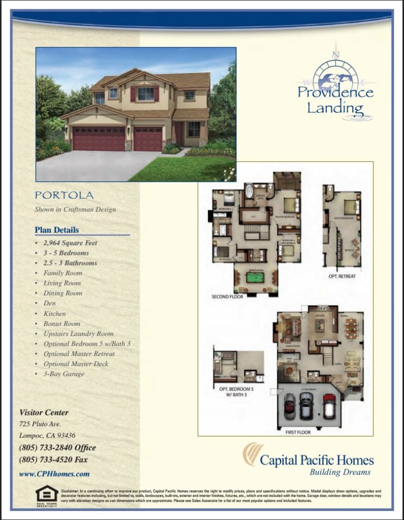 Providene Landing Portola Floor Plan and Layout