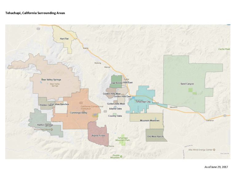 Tehachapi Area Map James Outland Real Estate Broker